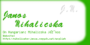 janos mihalicska business card